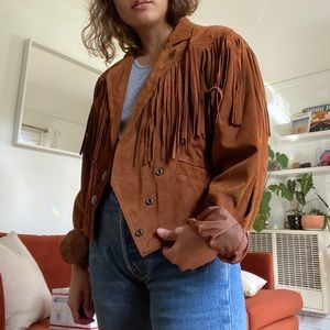Brown suede western fringe Wilson’s leather jacket